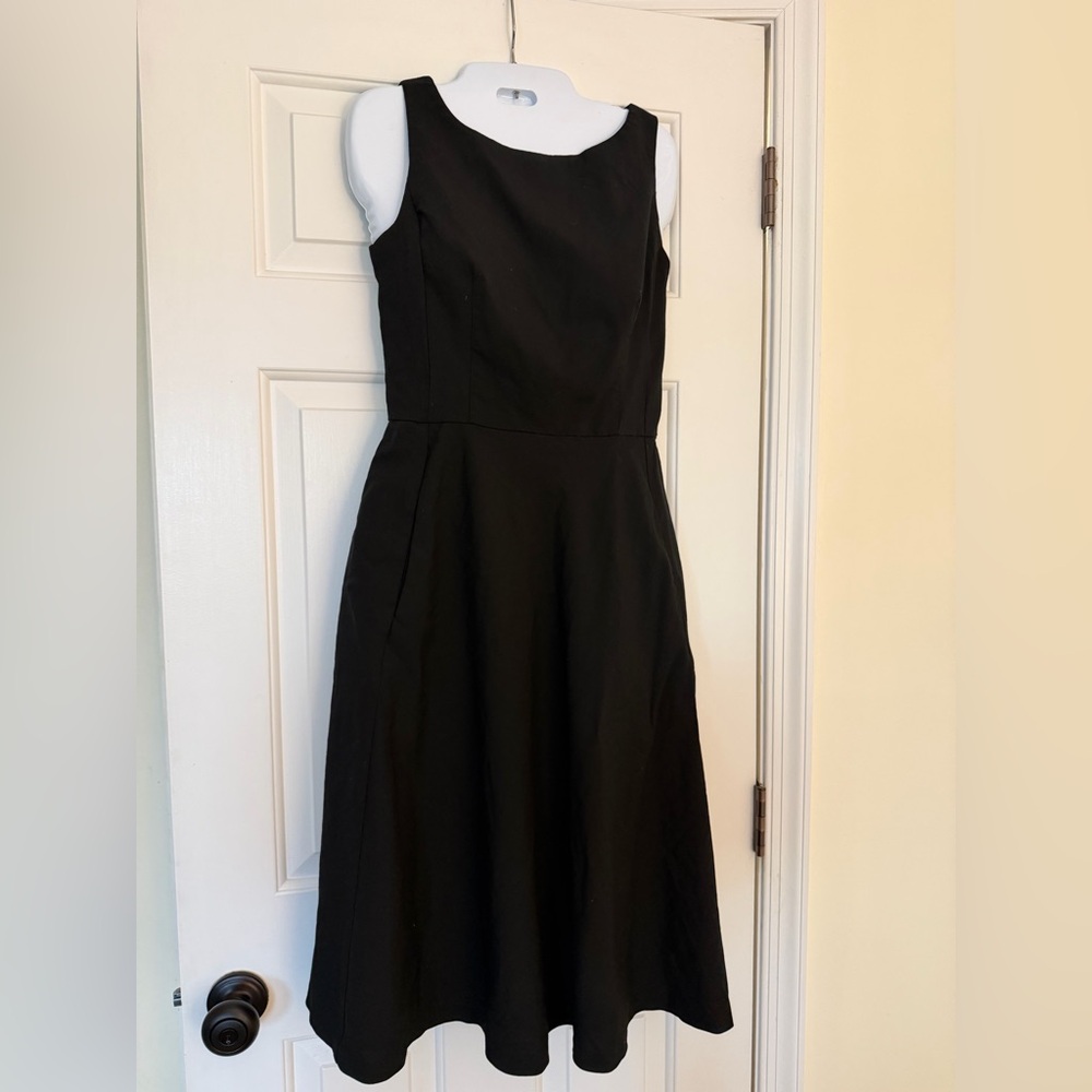 Banana Republic Black Wool Blend Fit & Flare Sleeveless Dress Size 4